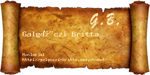 Galgóczi Britta névjegykártya